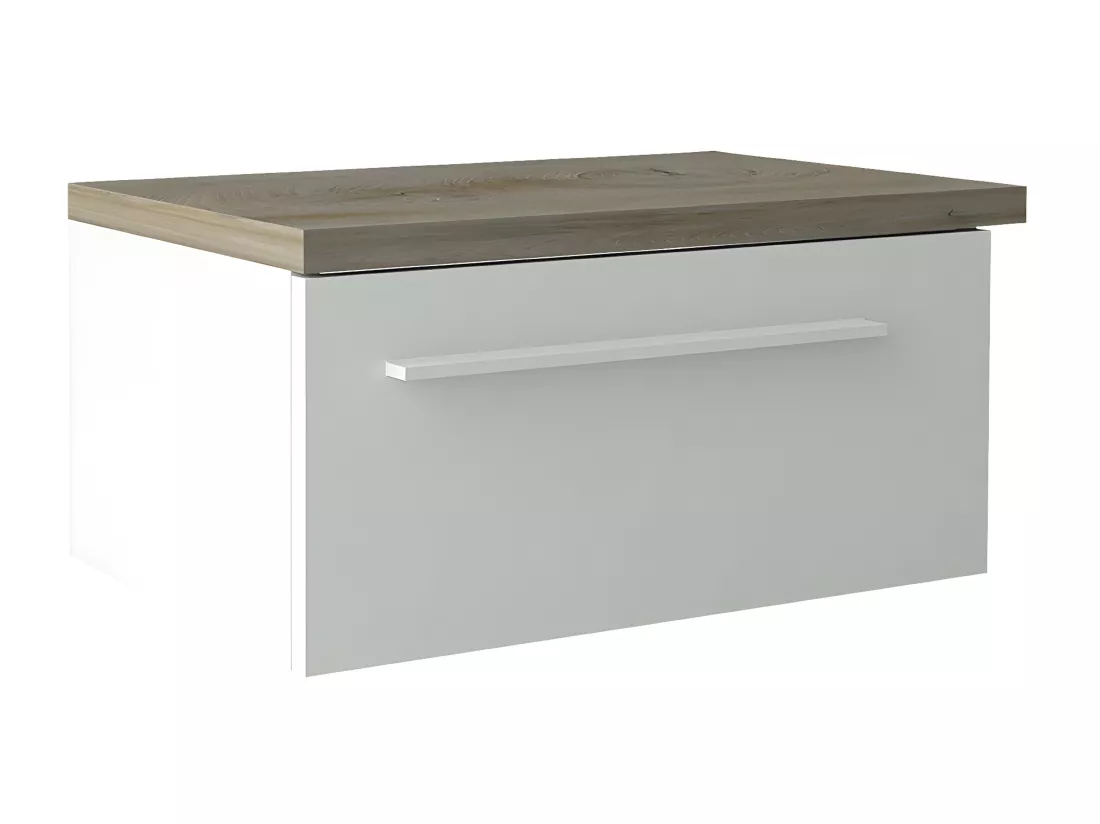 NINO LIGHT - Lit 180x200cm avec Leds et Chevets Suspendus + Commode