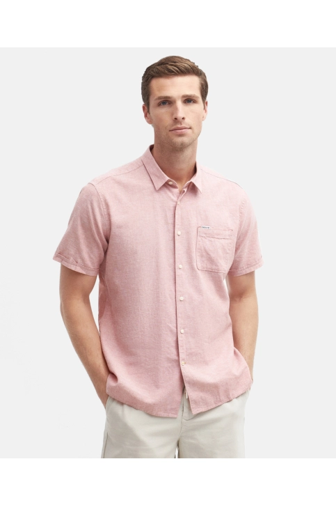 Chemise manches courtes barbour nelson s/s summer pi55 pink clay