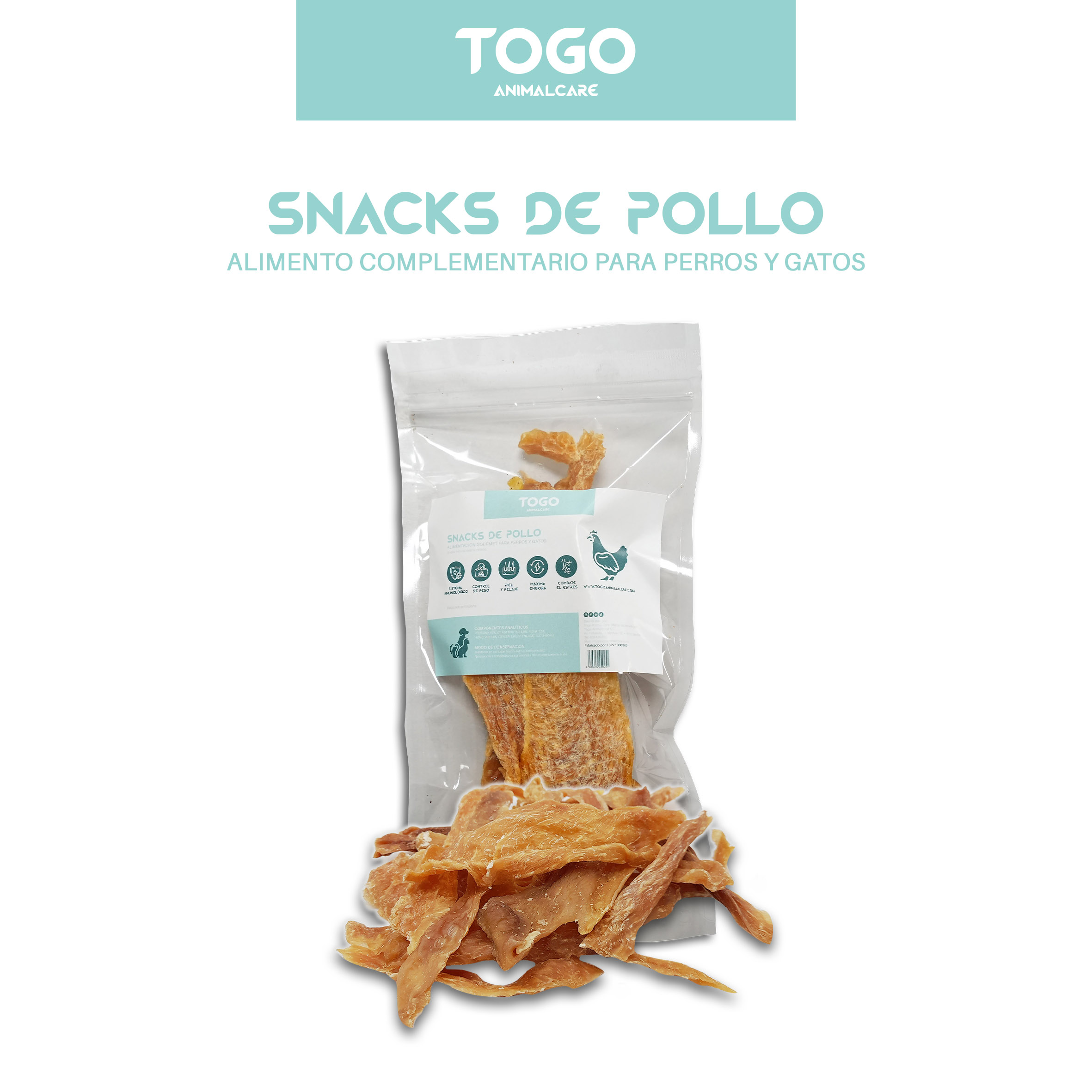 Tiras de frango Togo Animal Care | Petiscos naturais