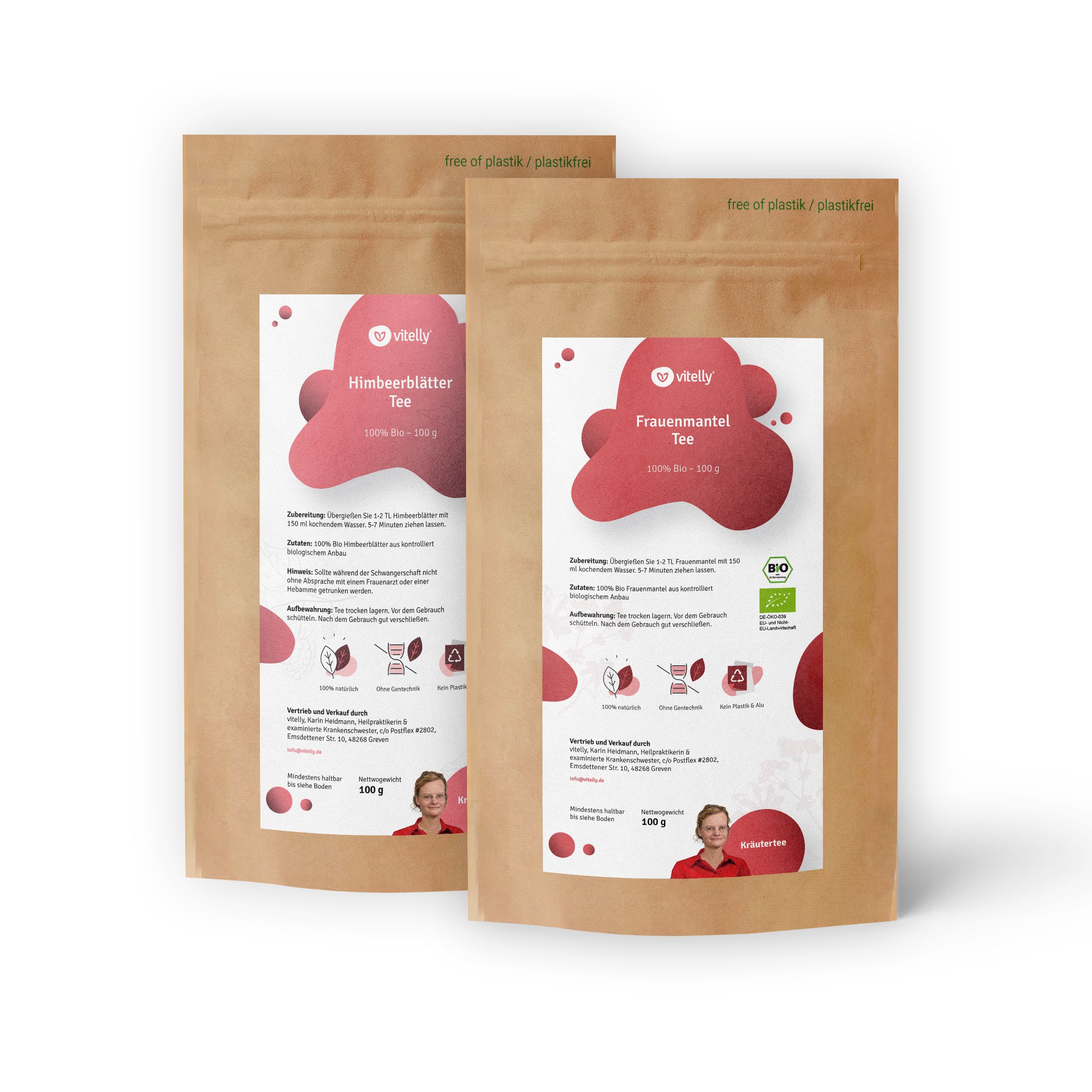 vitelly Himbeerblätter & Frauenmantel Bio Tee Set