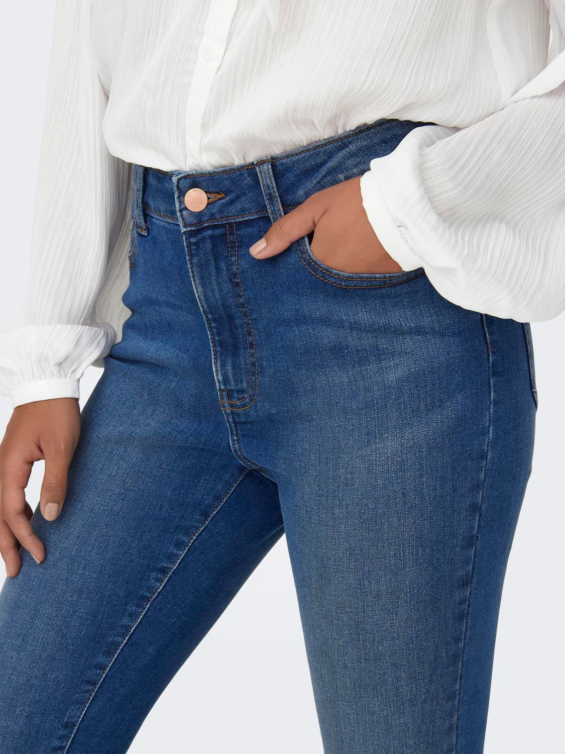 JDYAYA Hohe Taille Skinny Fit Jeans Medium Blue Denim