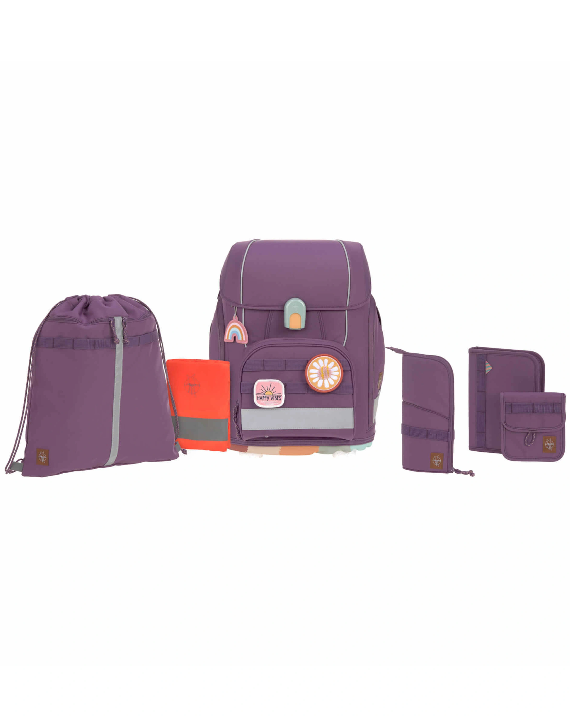 Schulranzen-Set BOXY UNIQUE (30x25x42) 7-teilig in purple