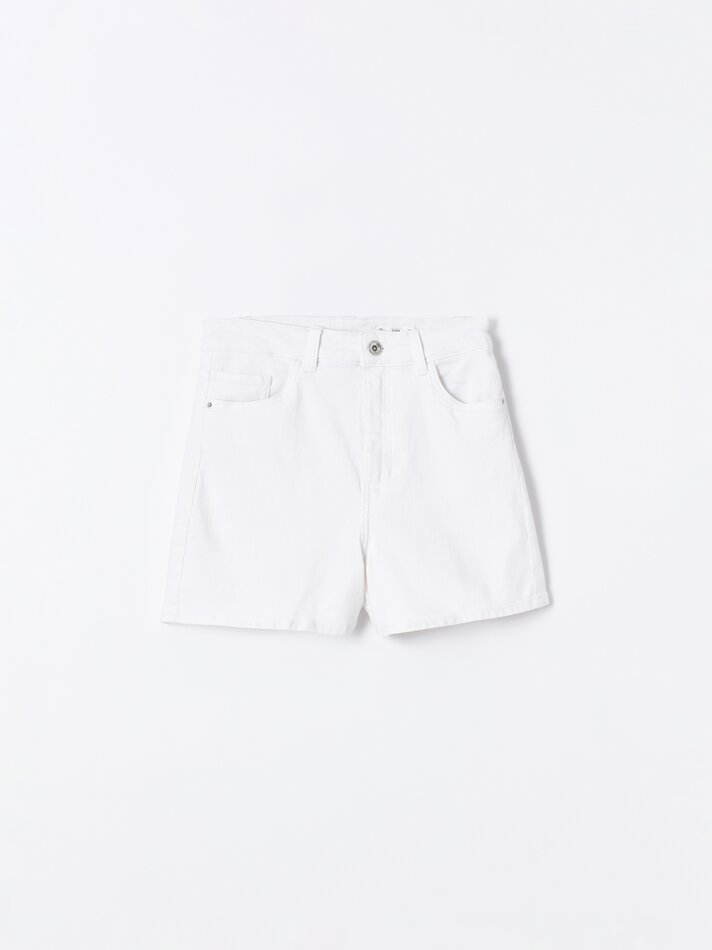 Shorts jeans básicos - Branco