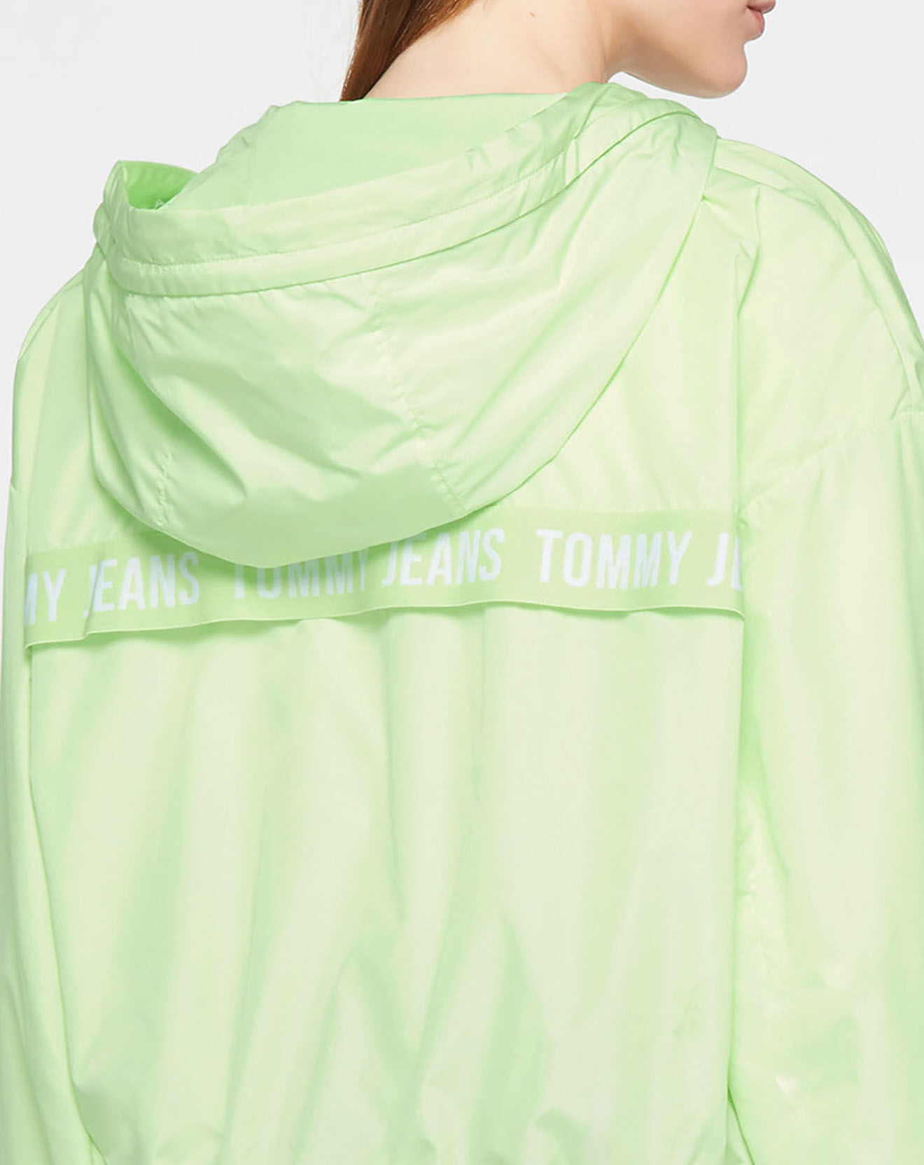 Tommy Jeans Coupe-vent yoke tape rib windbreaker vert anis