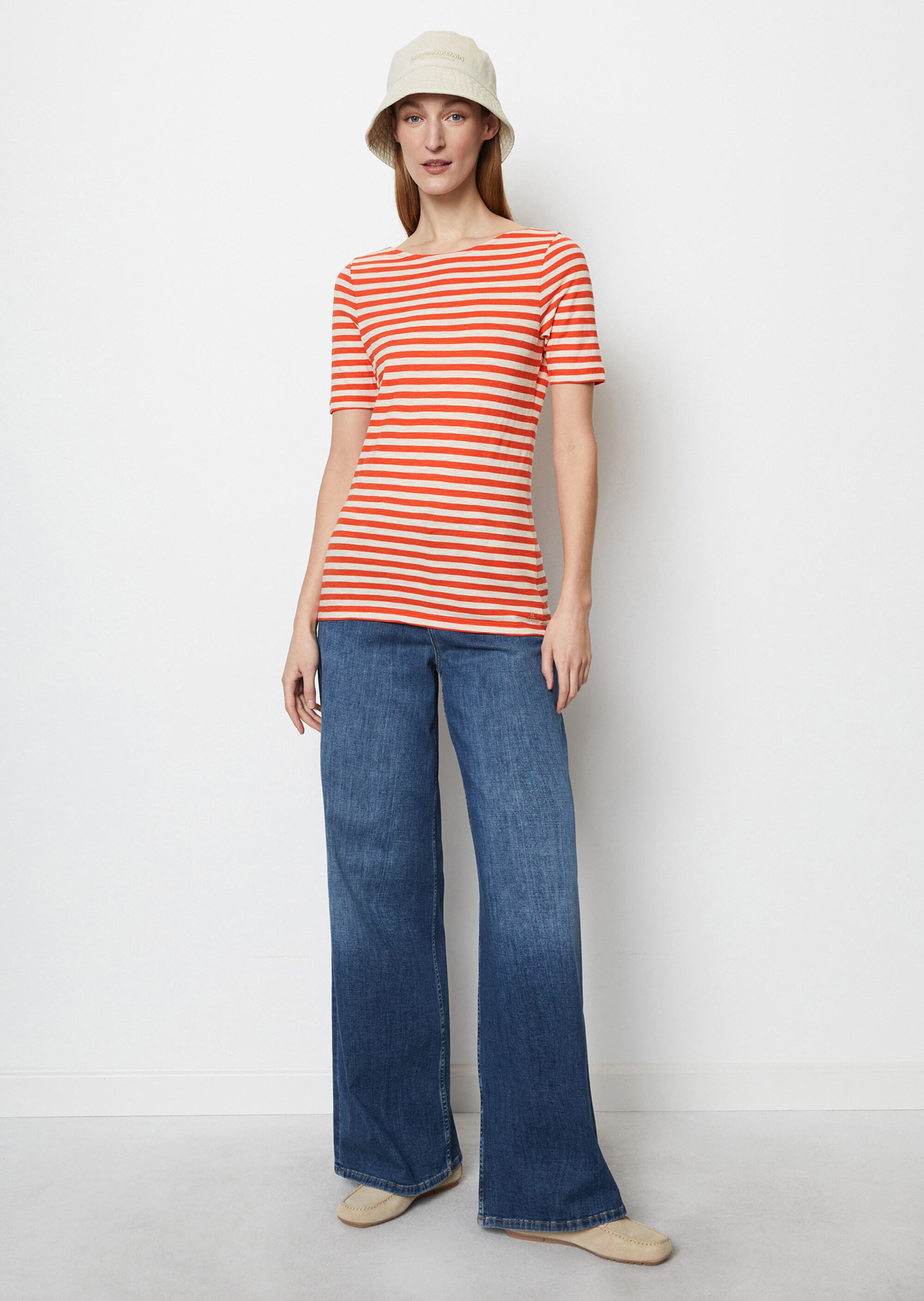 Gestreiftes T-Shirt slim aus Organic Cotton-Jersey