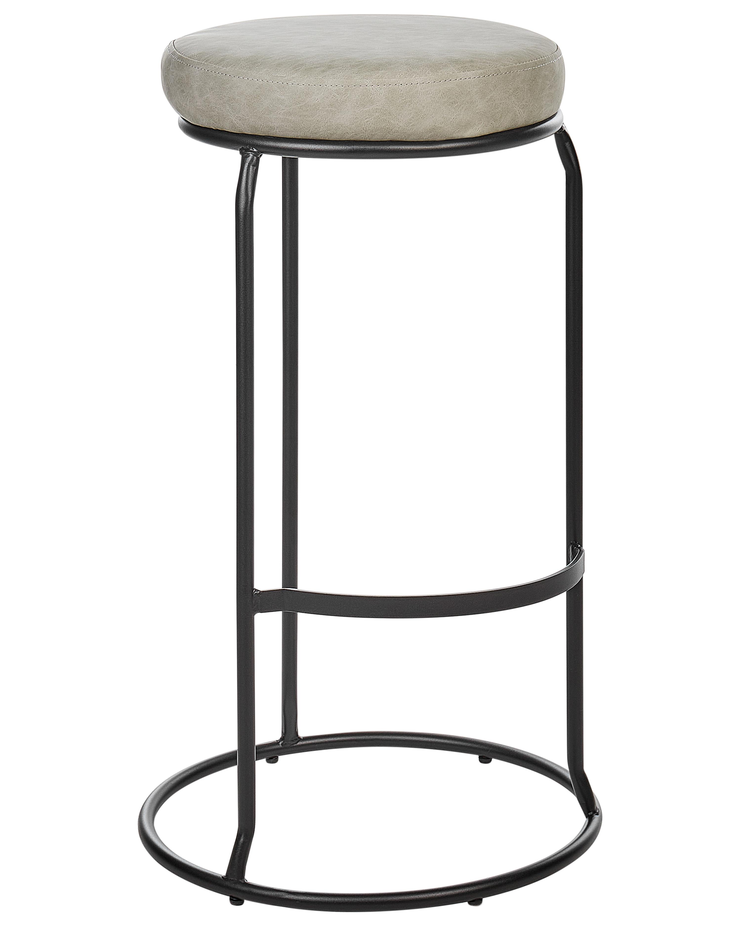 Set van 2 barkrukken MILROY Kunstleer Lichtgrijs