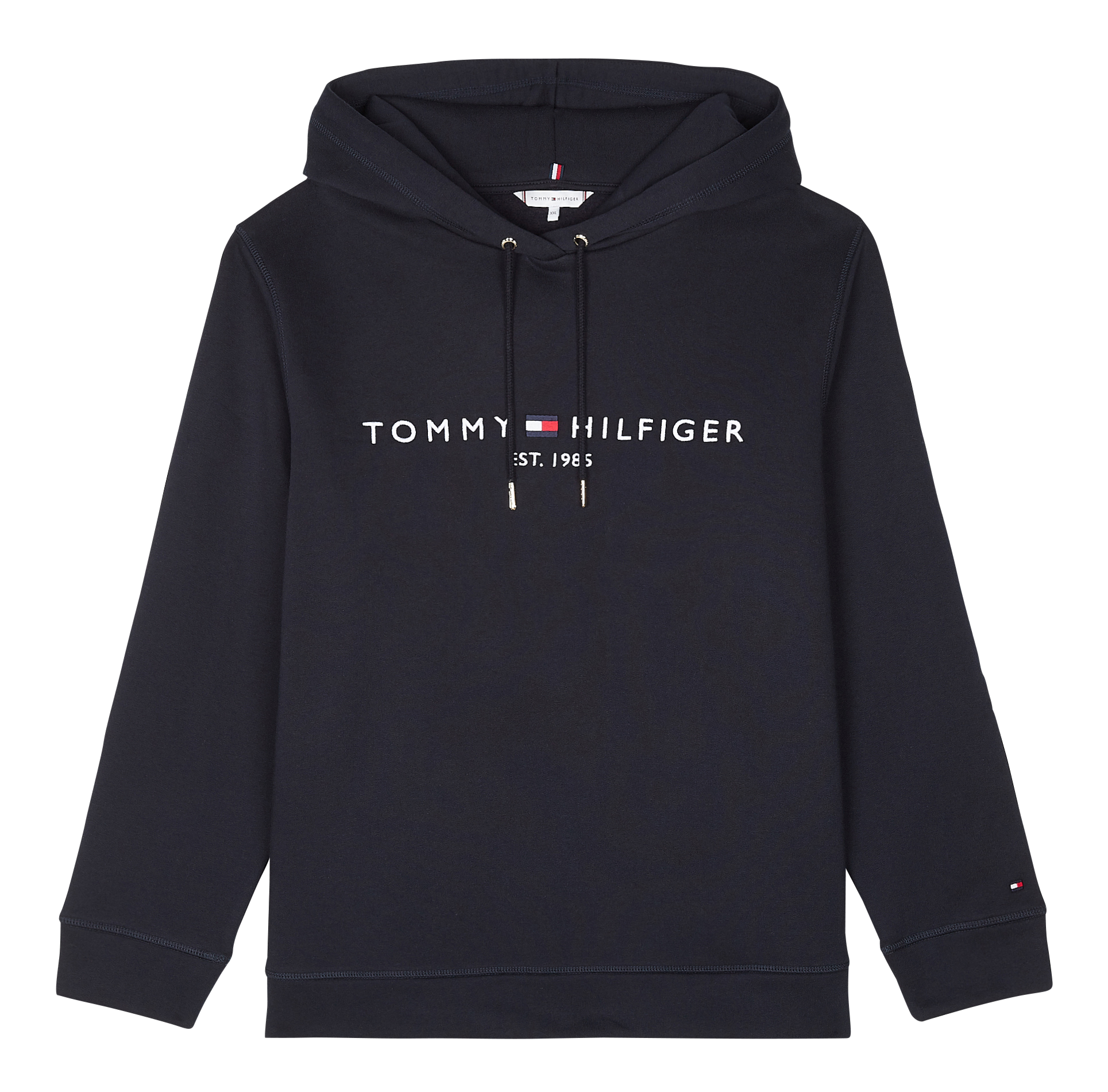 Sweat à capuche brodé en coton mélangé | Bleu