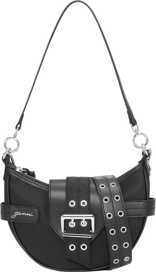 Ganni Bucky Bag Small Crossbody Nylon Black