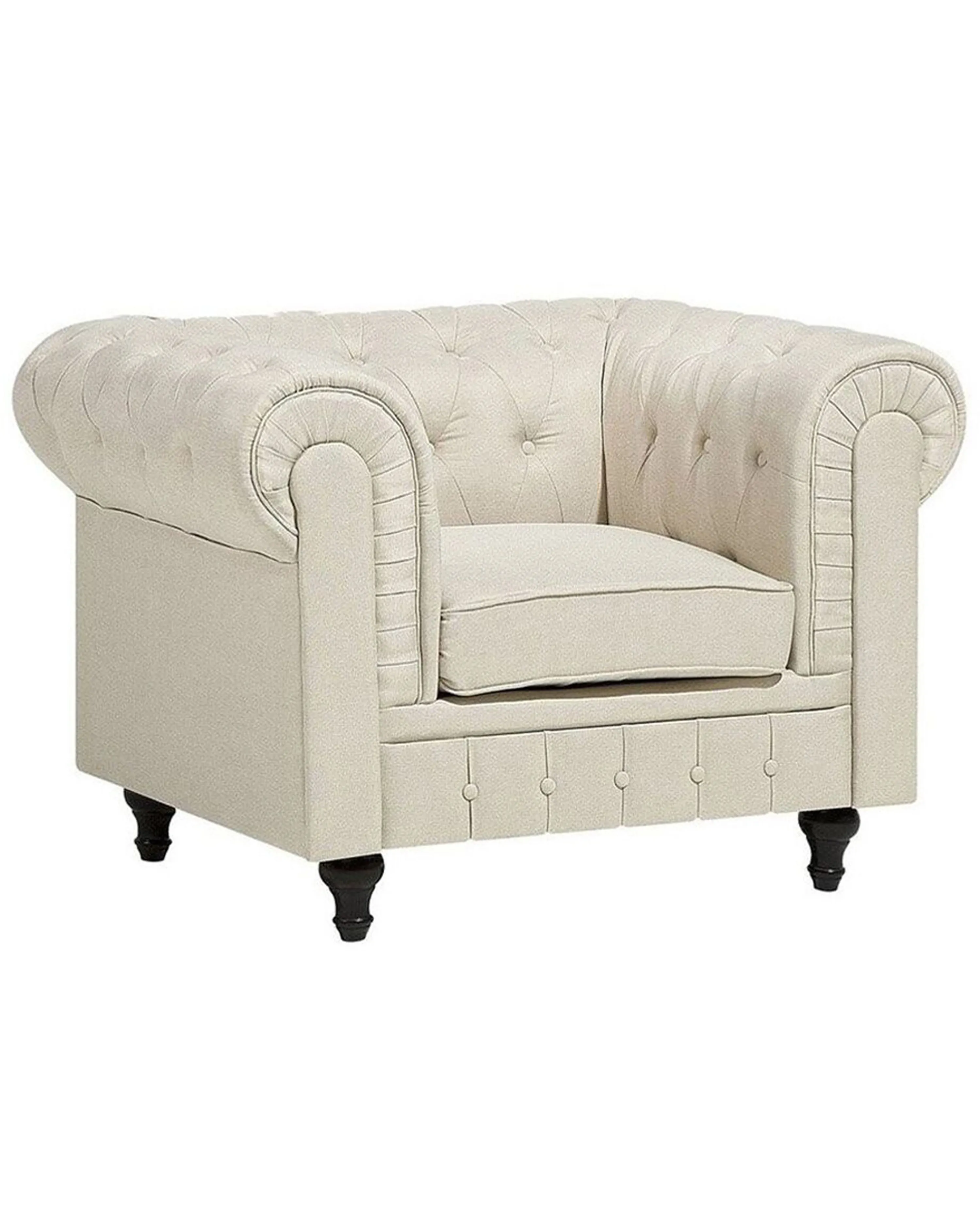 Fauteuil CHESTERFIELD Stof Beige
