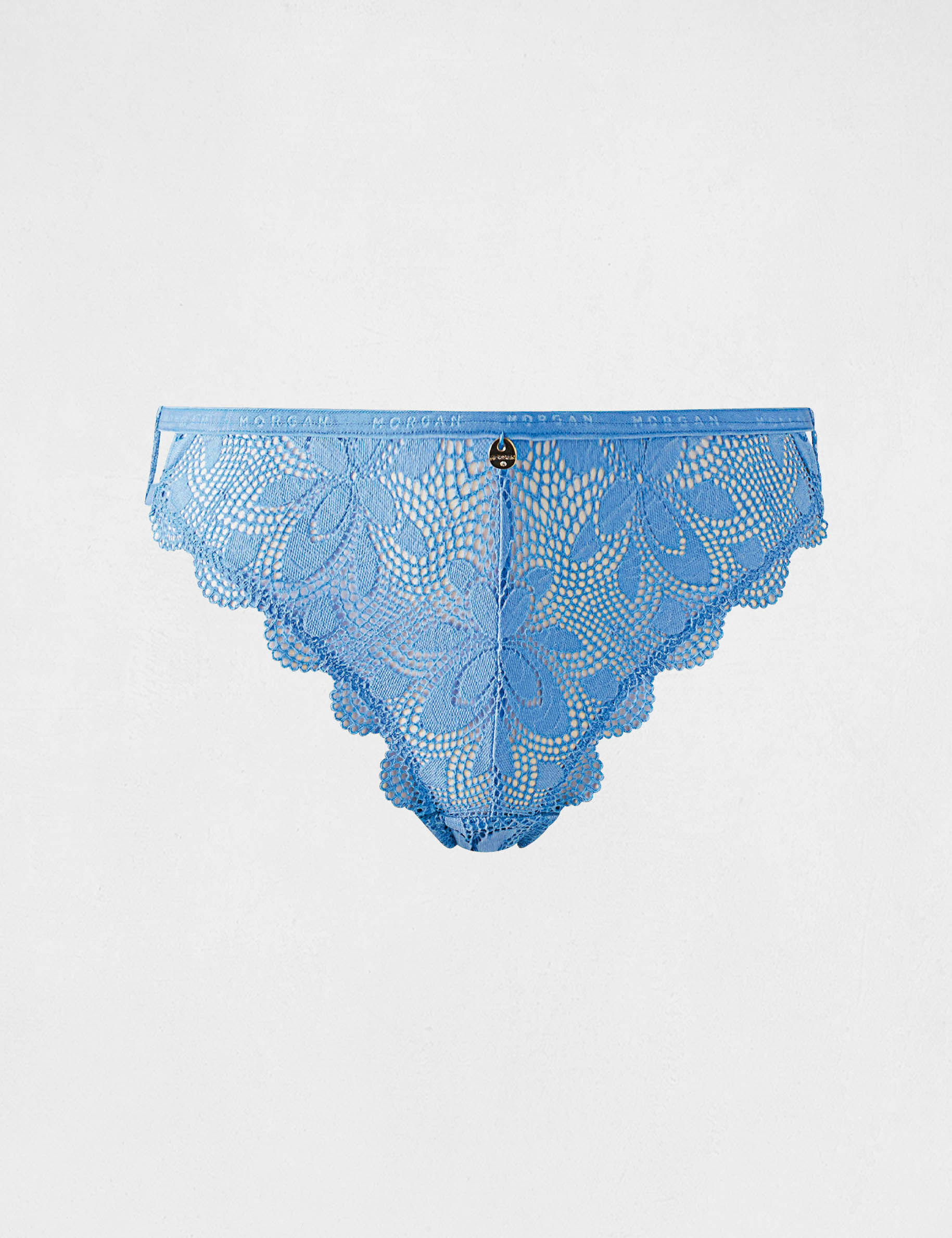 Tanga dentelle bleu femme - bleu