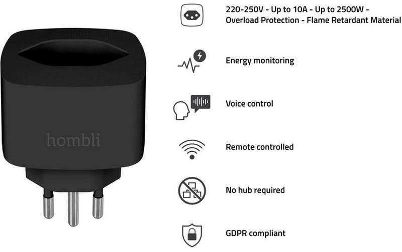 Hombli Smart-Home-Steuerelement »Socket CH Schwarz 3er-Set«