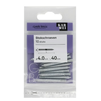KARWEI stokschroef 4x40 mm (10 stuks)