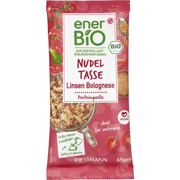 Nudeltasse Linsen Bolognese