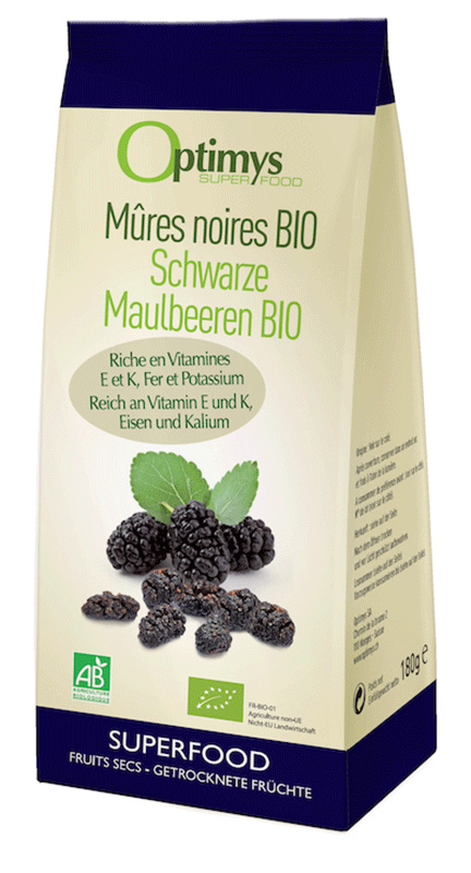 OPTIMYS schwarze Maulbeeren Bio 180 g