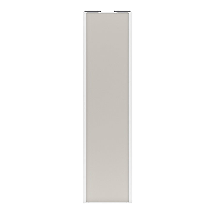 Porte de placard coulissante gris clair mat profil blanc GoodHome Arius H. 248,5 x L. 62.2 cm + amortisseurs