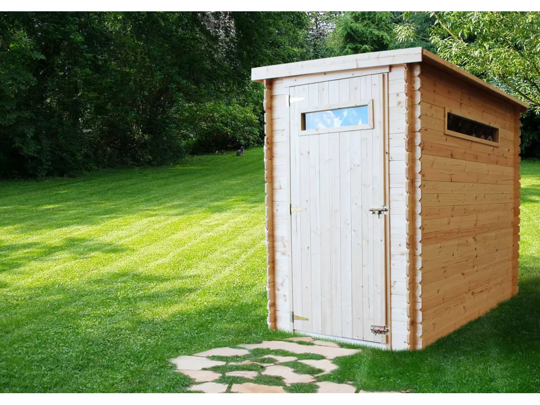 Abri de jardin en bois AVEC SOL TRAITÉ- l239xL144xH198 cm/2.63 m2 - TIMBELA M306A+M306G
