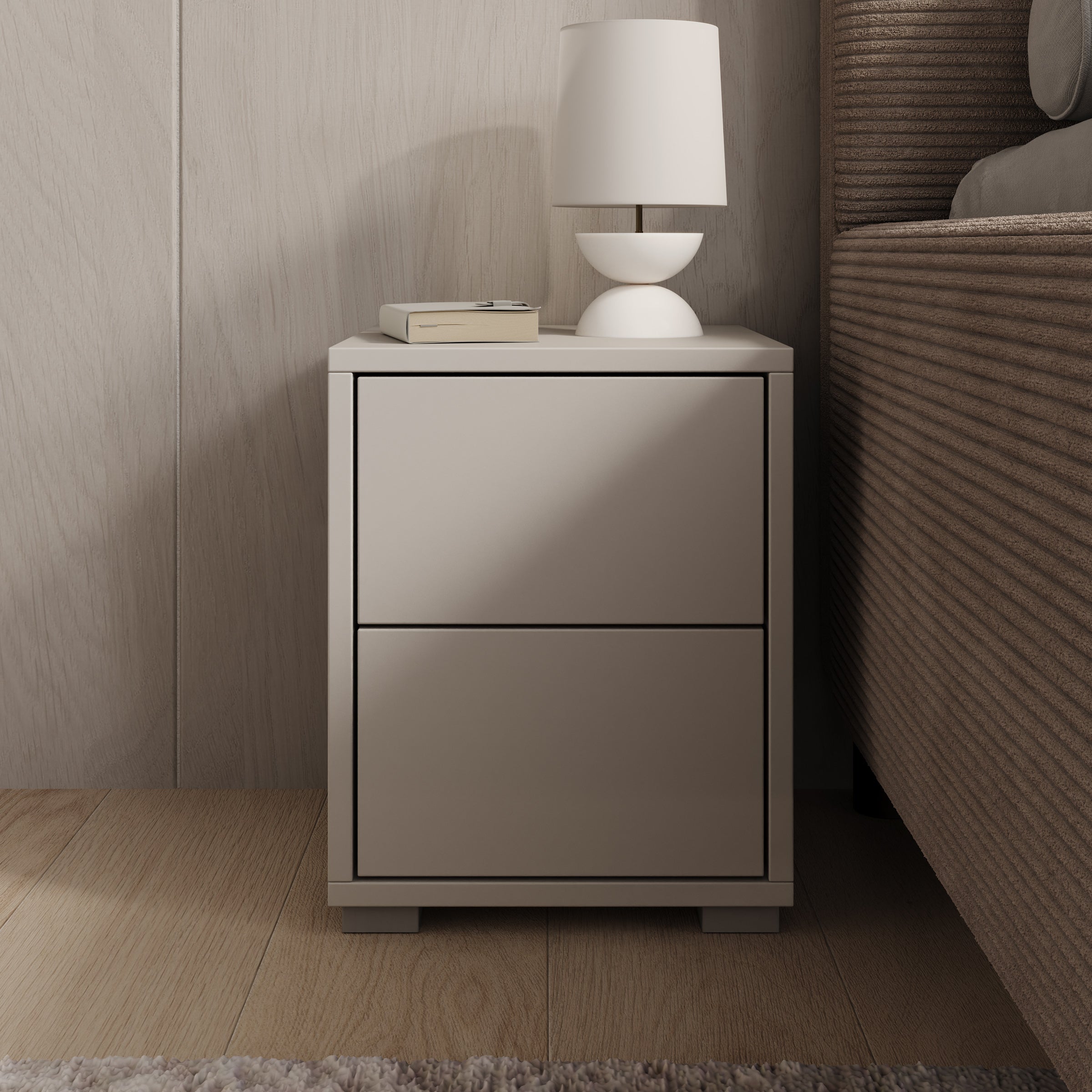 Meubella - Nachtkastje Gideon - Beige - 30 cm