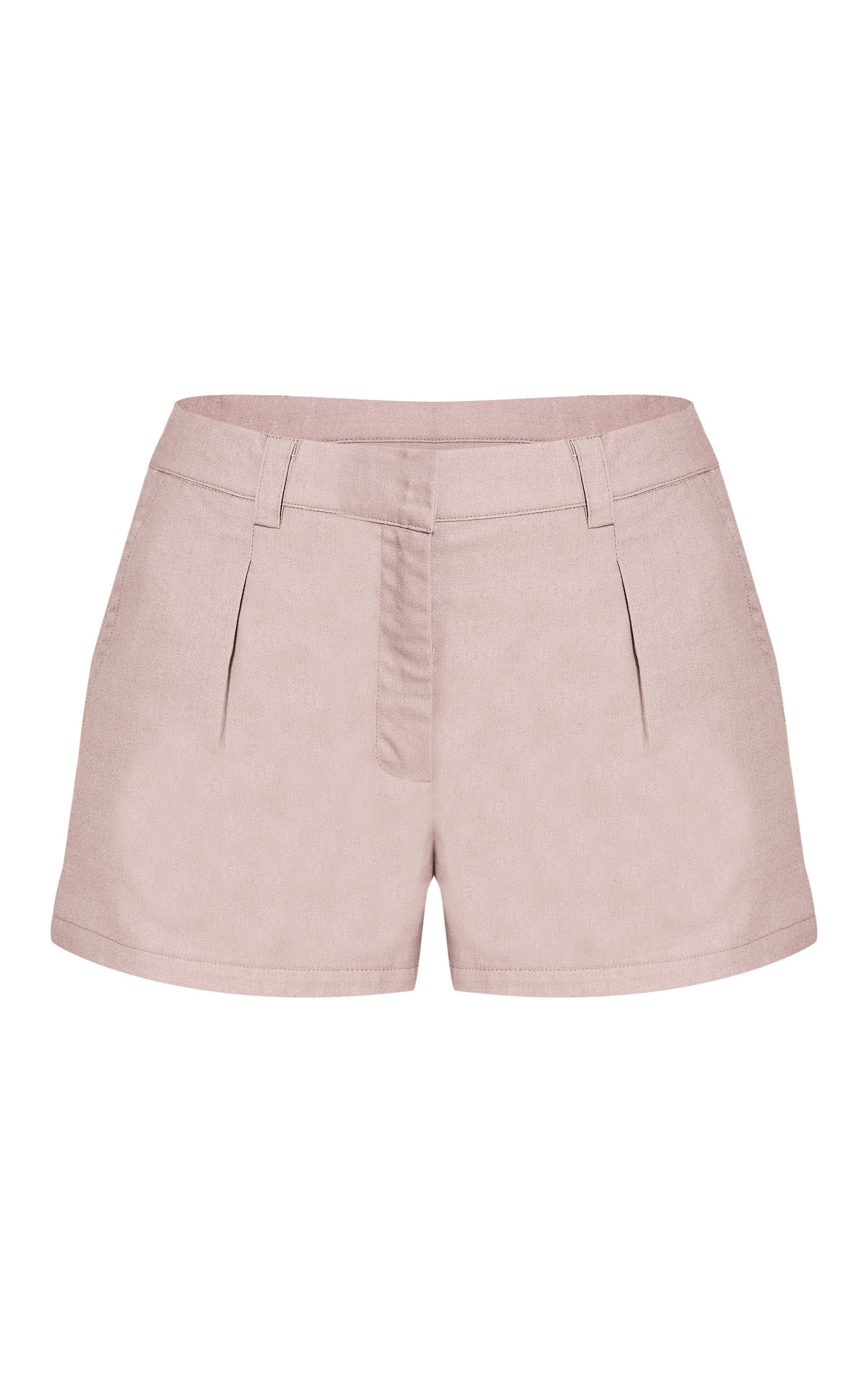Taupe Short Tailleur Texturé