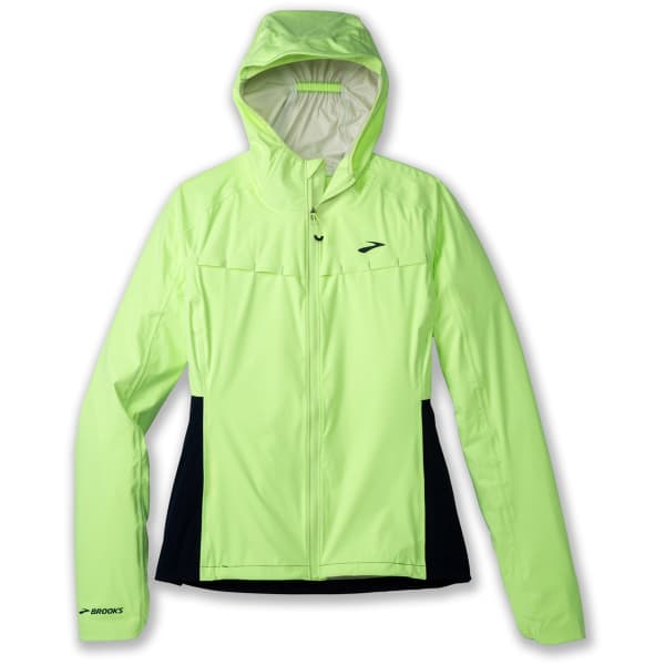 Veste trail BROOKS HIGH POINT WATERPROOF JACKET LIME/NAVY