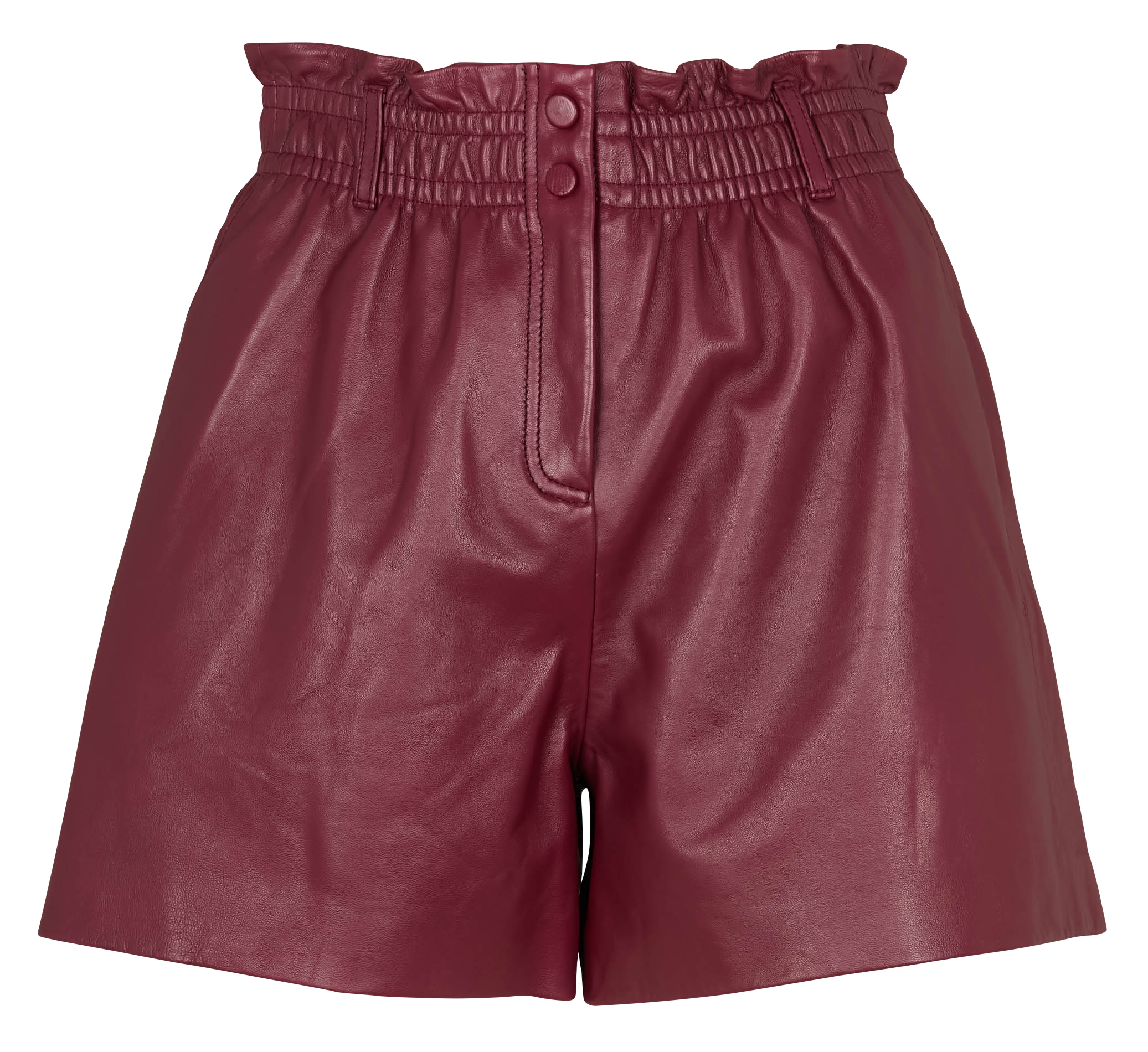 AGLAE - Short taille haute en cuir | Rouge