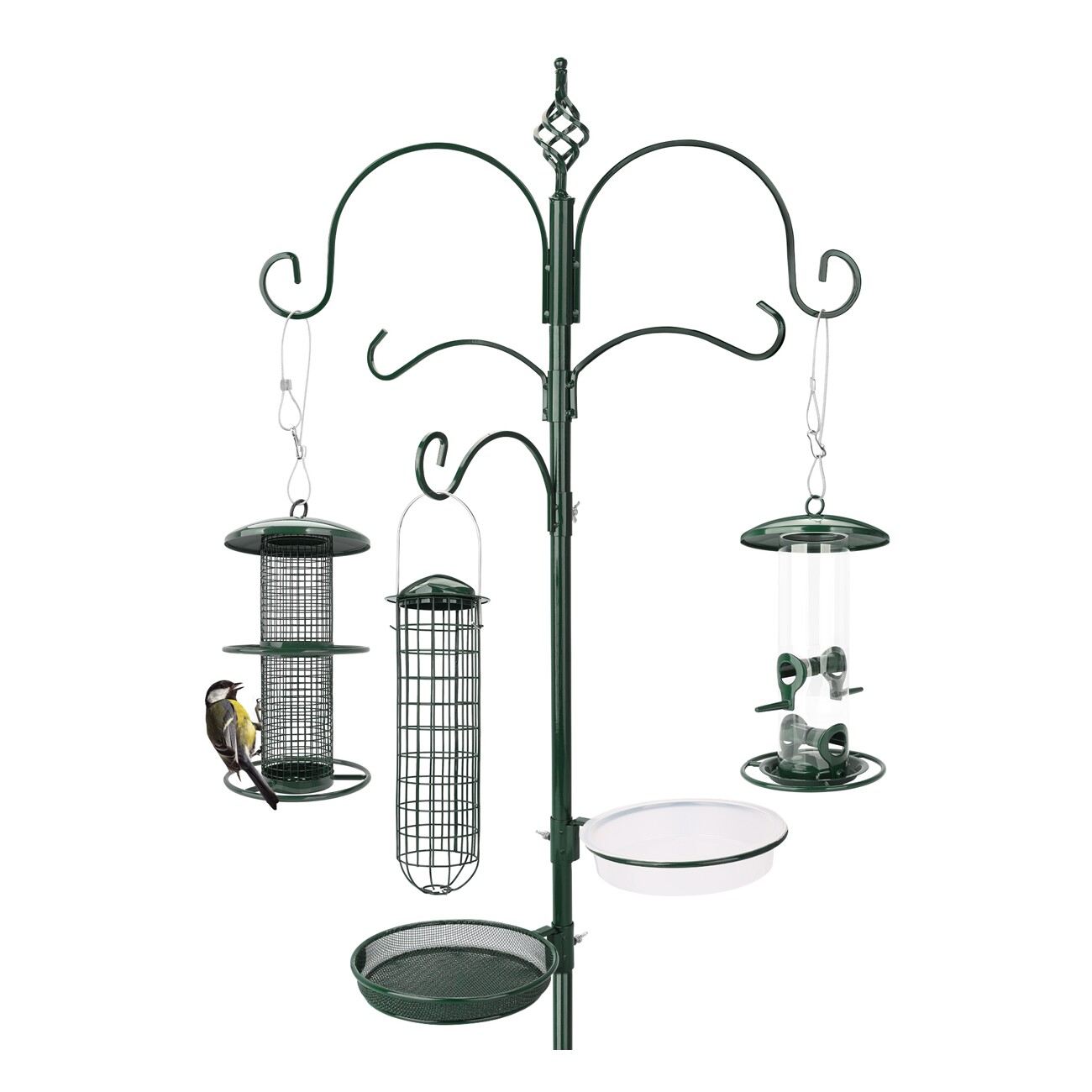 wildtier liebe Premium Futterstation 235cm - Komplett-Set, Grün