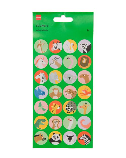 2 feuilles d’autocollants animaux 19x10