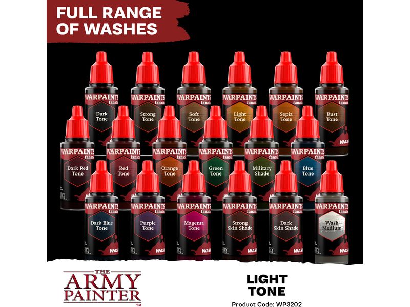 The Army Painter Wash Warpaints Fanatic Wash: Light Tone 18 Der neue Goldstandard für Miniaturfarben