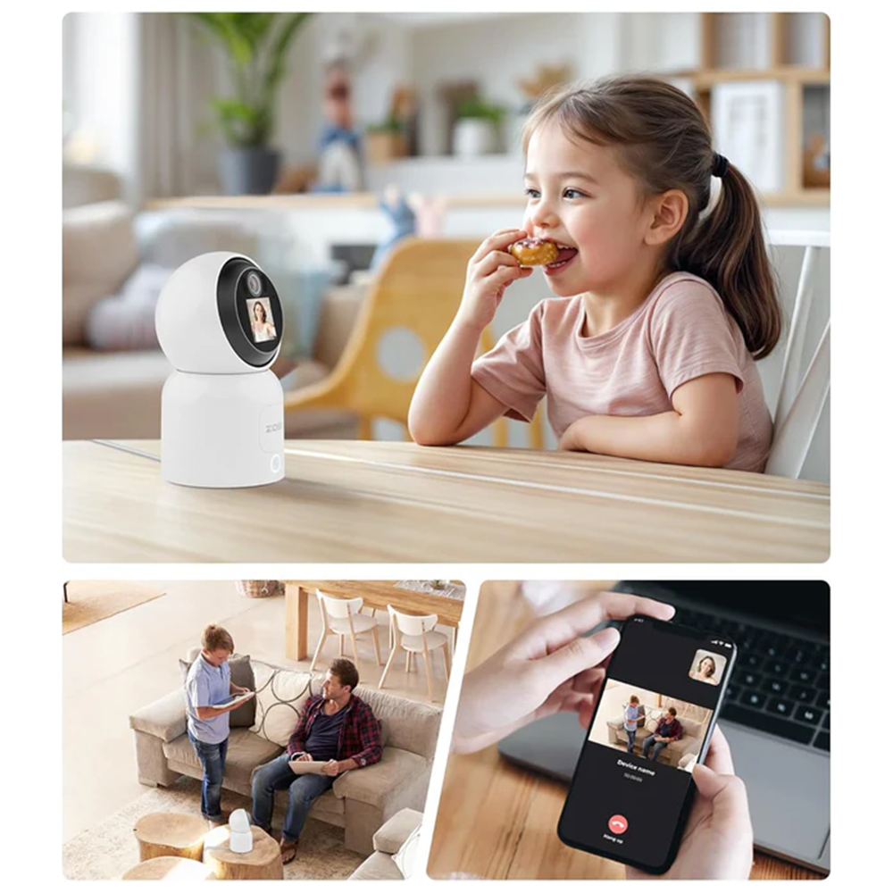 C519M 360° Indoor WiFi Internet IP Kamera (4MP) 2K Nachtsichtfunktion / Zwei-Wege-Audio / KI Personenerkennung - Weiss