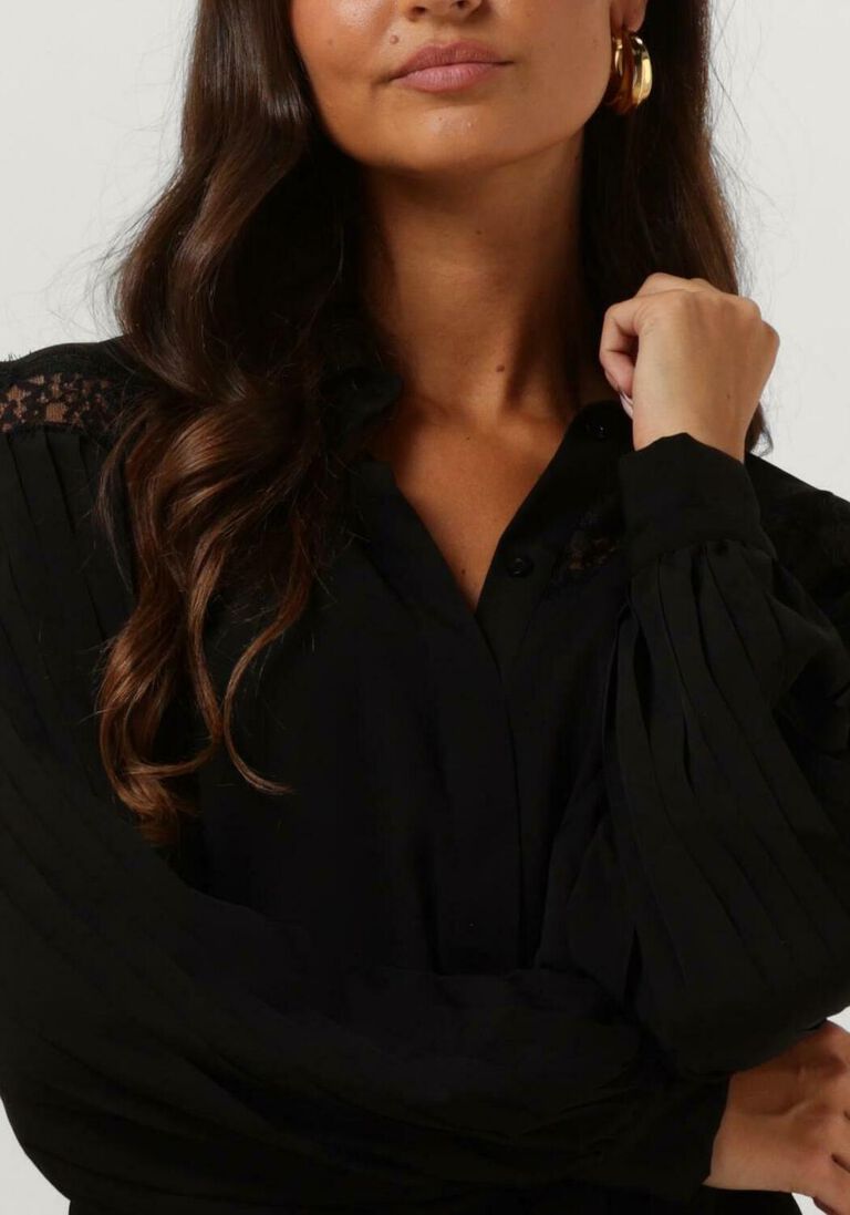 LIU JO zwarte liu jo blouse camicia lace e plisse