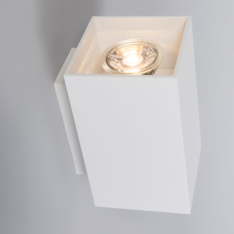 Moderne wandlamp wit vierkant 2-lichts - Sandy