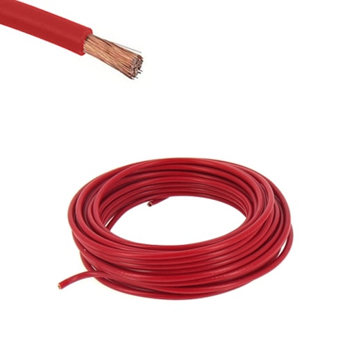 Bobine 10 m cable électrique 1,5mm Rouge