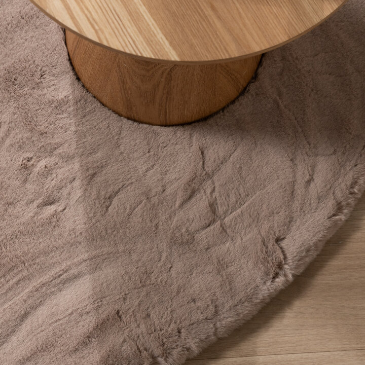 Rond Hoogpolig vloerkleed - Comfy Supreme Taupe