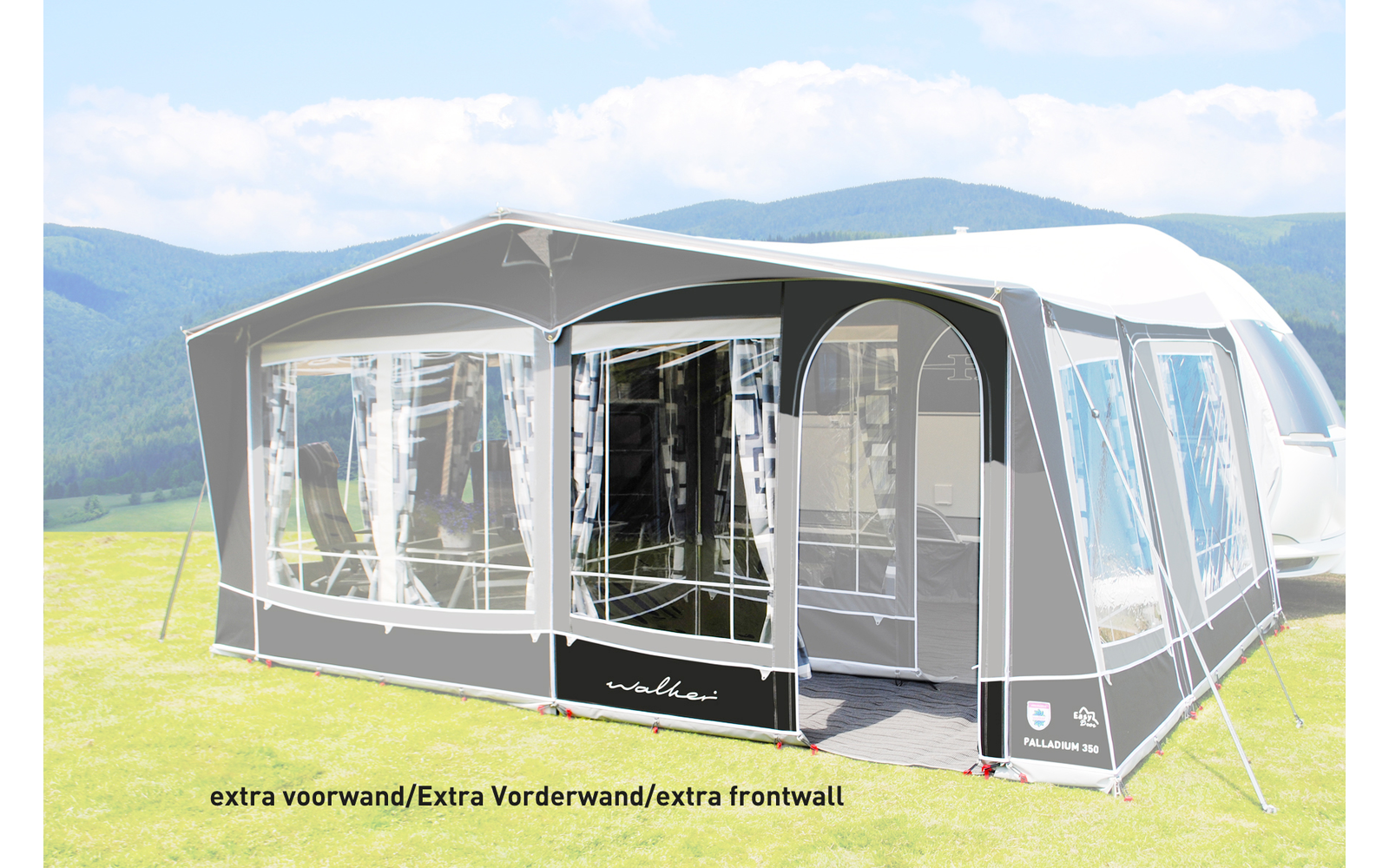 Walker Palladium 350 Vorzelt ohne Zwischenwand mit Stahlgestänge Umlaufmaß 870 - 900 cm