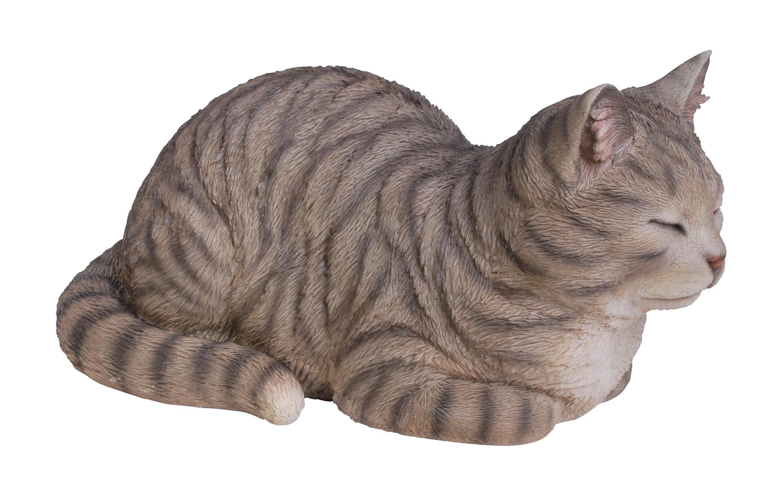 Dekofigur Träumende Katze, RotbraunDeko für Ihren Garten