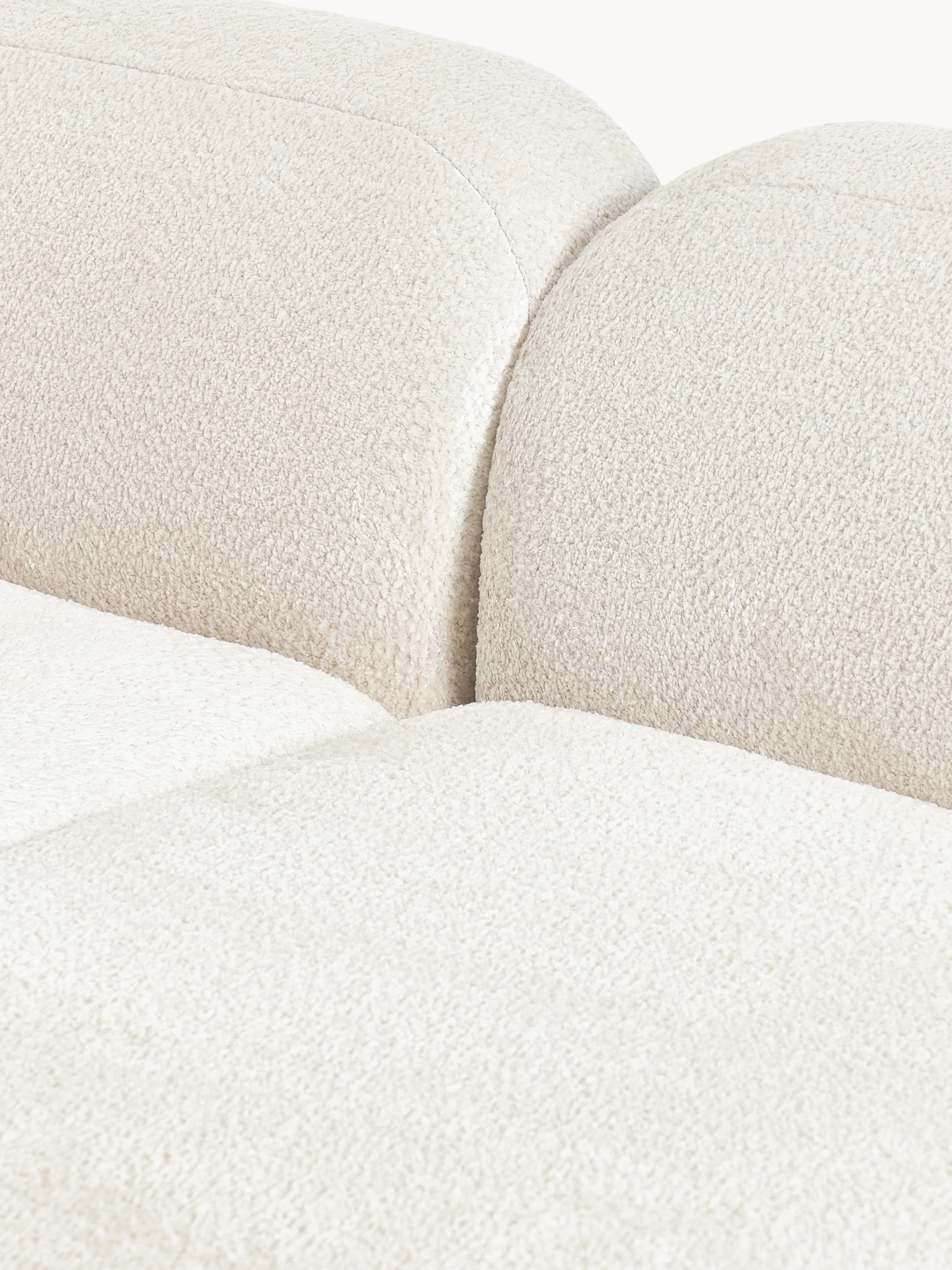 Modulaire teddy-bouclé hoekbank Wolke (4-zits) met chaise longue