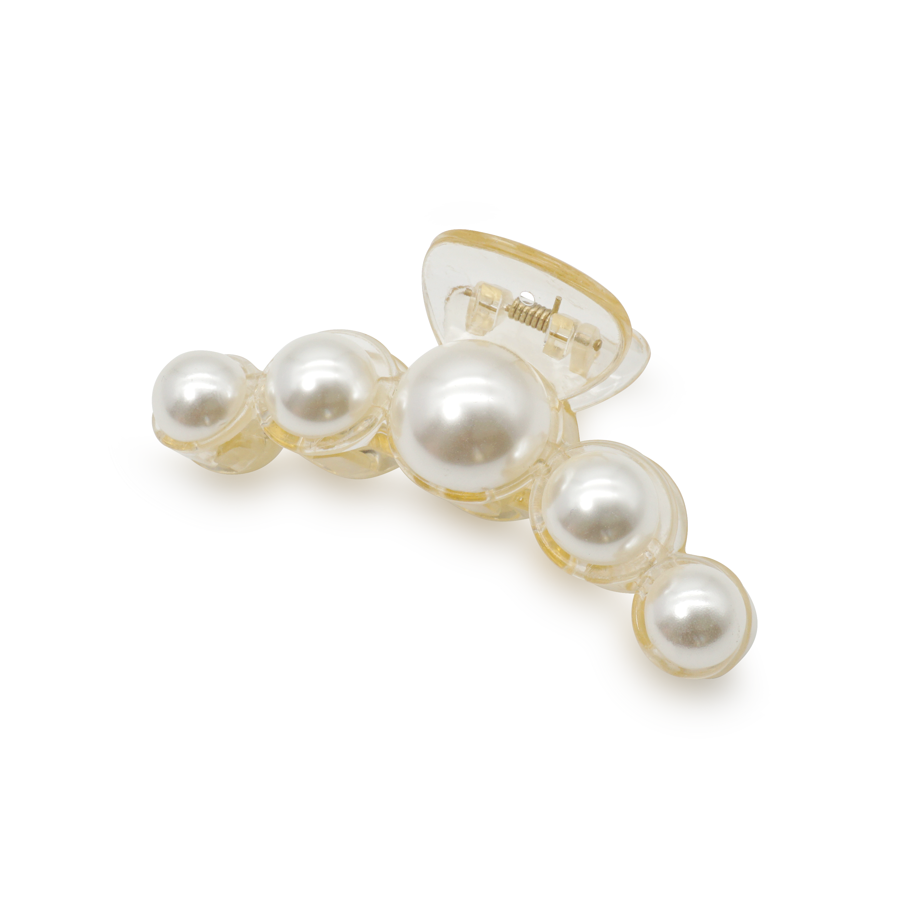 (10cm) Haarspange Klammer Perlen Krallen Clip Haarschmuck  - Weiss
