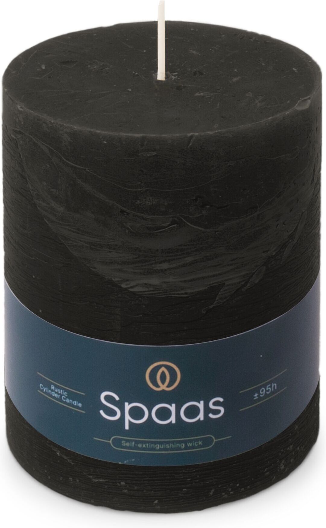 Spaas stompkaars Essential collection zwart 95 uur D 10 H 13 cm