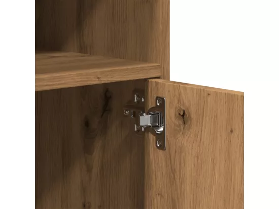 Armoire à roulettes chêne artisanal 60x48x81 cm bois ingénierie