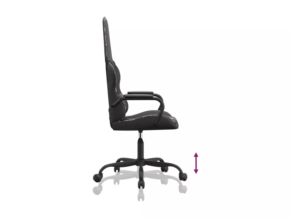 Chaise de jeu de massage camouflage et noir similicuir
