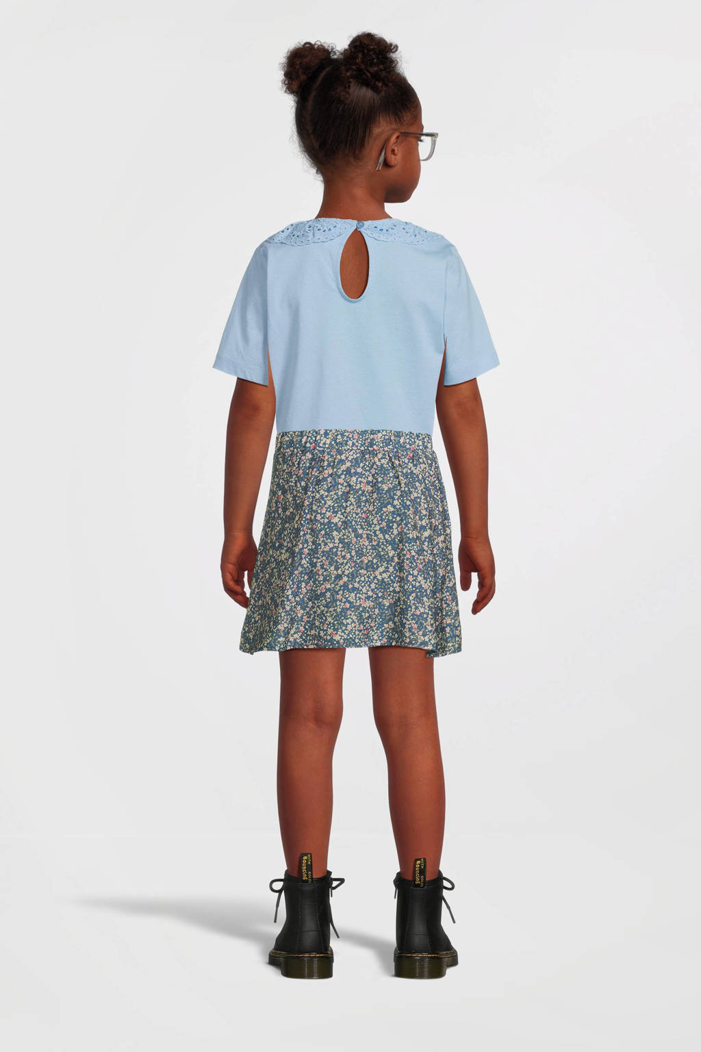 VERO MODA GIRL gebloemde rok VMIRIS blauw/ecru/roze