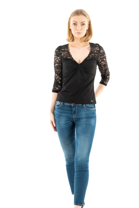 Tee shirt manches longues morgan tamil noir