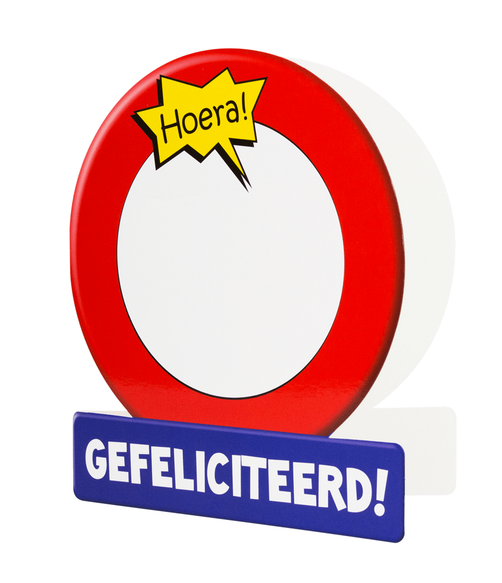 Verjaardagskaart Blanco Verkeersbord 16,5cm