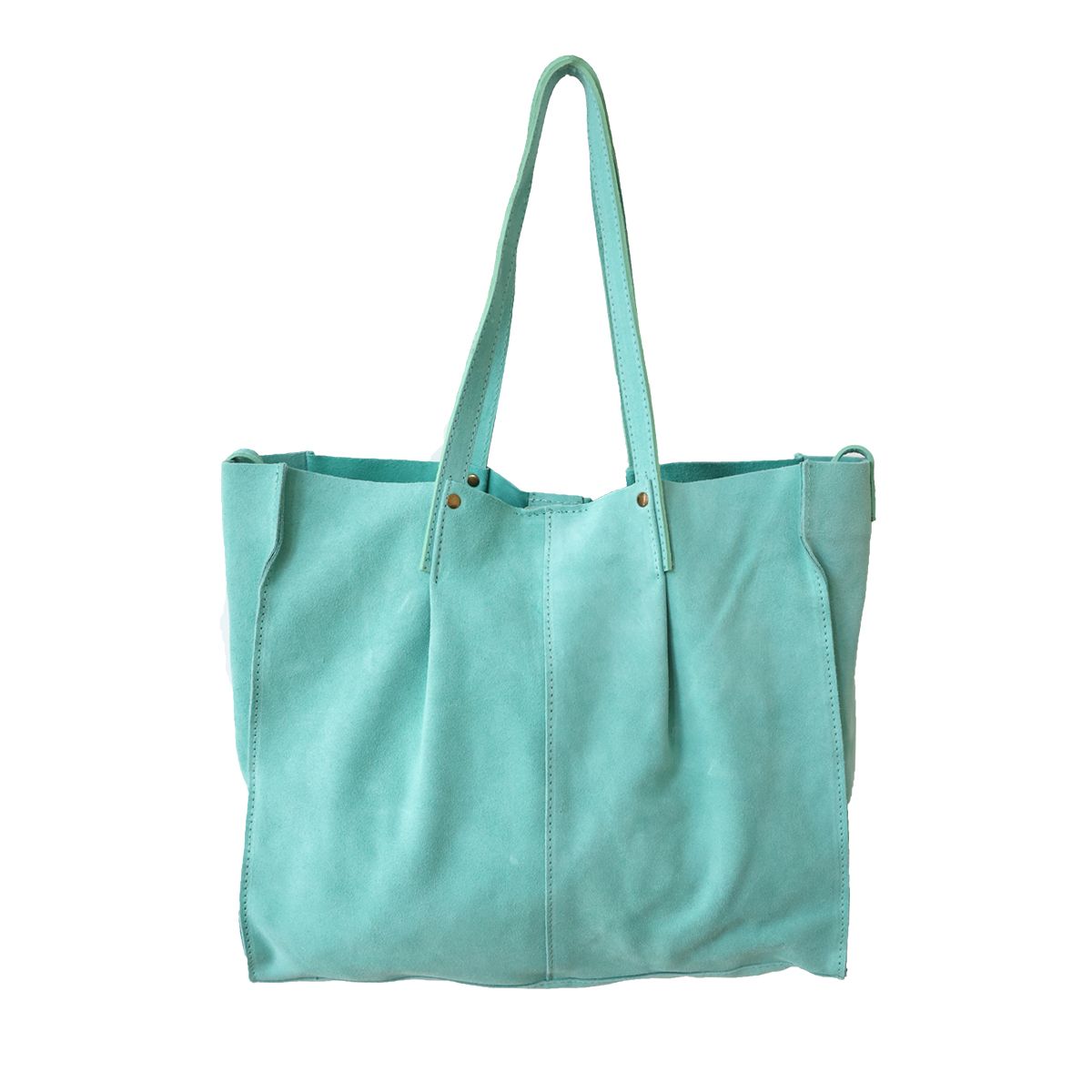 Sac tote bag cuir turquoise Maison Suzanne