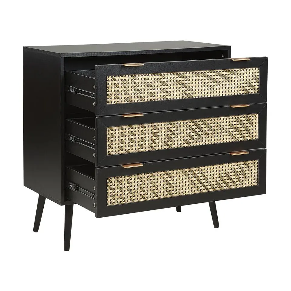 OPOCO - Commode - Zwart - Rotan