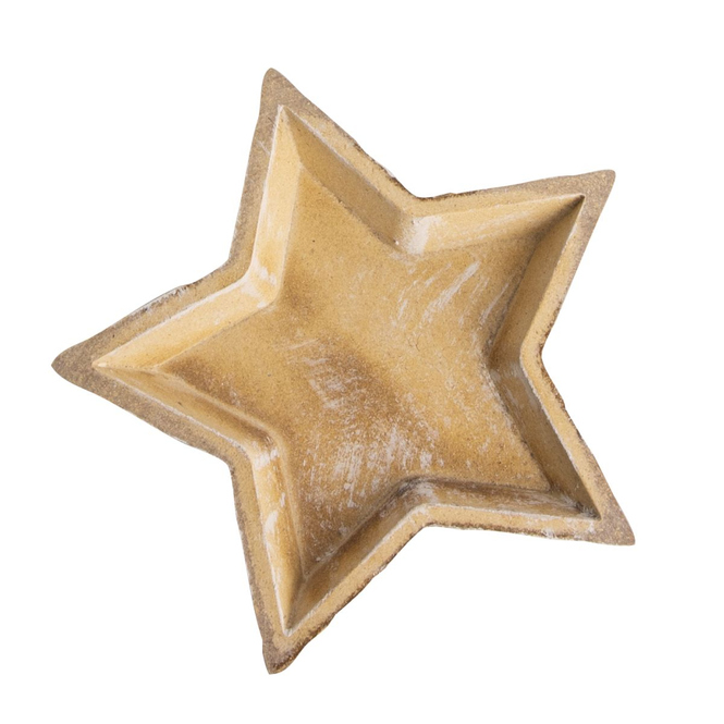 Dekotablett-Set - Sterne - beige - 3 Stück