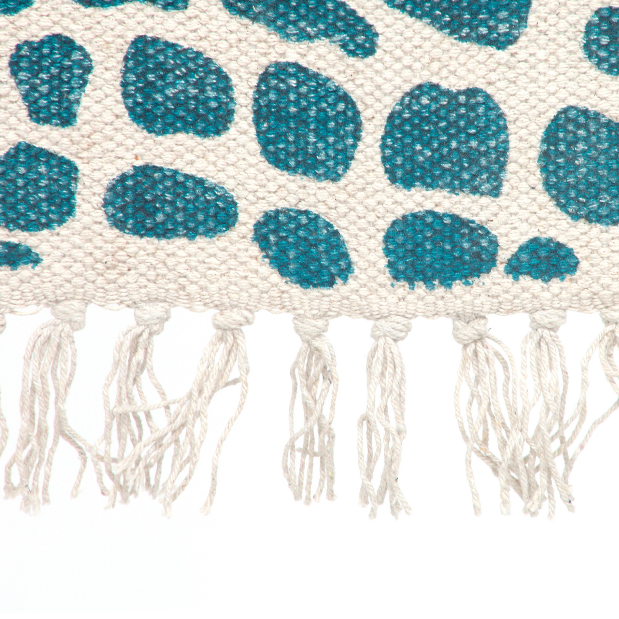 Mini-Rug 'Lonar', weiß, blau, T 60 cm, B 90 cm von fischer's lagerhaus