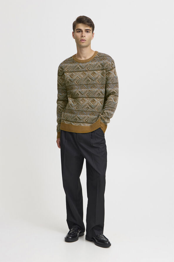 Casual Friday CFKLAES crew neck mulit knit Gothic olive