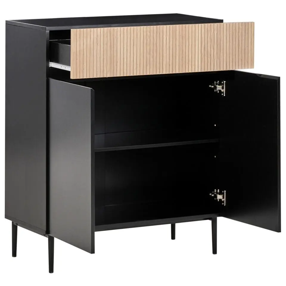 BLYTHE - Sideboard 2-deurs - Zwart/Bruin - MDF
