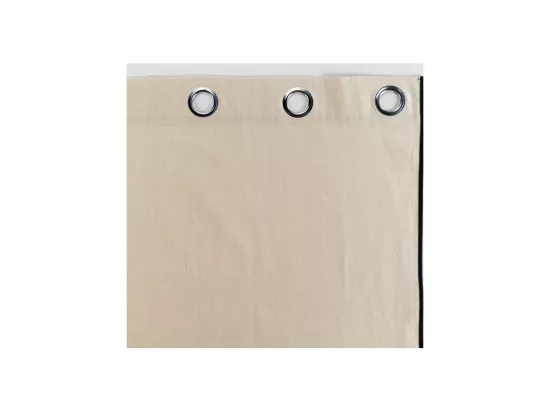 Rideau à oeillets en polycoton uni Capria - Beige - 140 x 240 cm