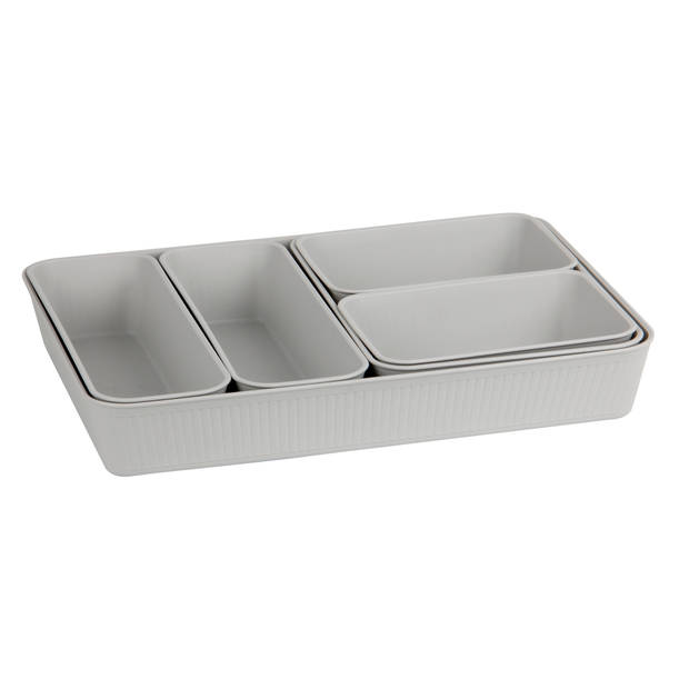Blokker ladebakjes Set 6 stuks, Cool grey